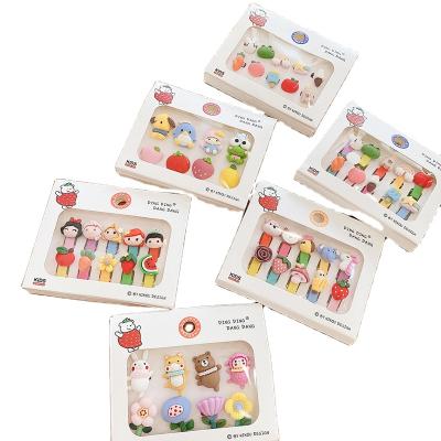 China XUFANG 10pc/set Cute Princess Hairpins Fruit Animal Flower Hair Ties New Korea Children's Hair Accessories Sweet Soft Kids For Girls for sale