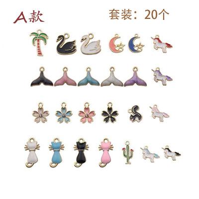 China New XUFANG 20pc Cute Kids Alloy Pendants Colorful Cute Girls DIY Enamel Jewelry Kids Necklaces Handmade Pendants for sale