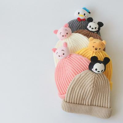 China Imitate New XUFANG 2021 Animal Fashion Baby KnittedWarm Cartoon Melon Skin Beanies Kids Winter Hats for sale