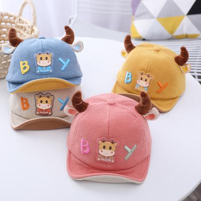 China XUFANG Autumn New Arrival 1-3 Years Kids COMMON Baseball Cap Cute Cartoon Calf Shape Sports Hats For Babies for sale