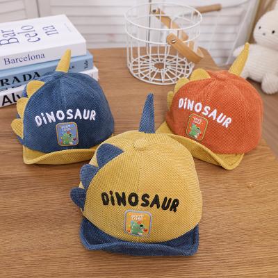 China XUFANG COMMON Autumn New Arrival 6-18 Months Little Dinosaur Embroidered Baseball Cap Cartoon Toddler Sports Hats For Babies for sale