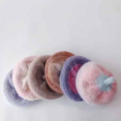 China 2021 XUFANG New Arrival Fashion Children's Hat Children's Thick Winter Thick Warm Knitted Knitted Berets Mink Colorful Girls Beret XUFANG for sale