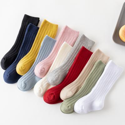 China New Breathable Fashion Style XUFANG Spanish Baby Bangs High Socks Spring and Autumn Children Socks Solid Color Hot Sale Knee High for sale