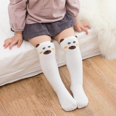 China XUFANG Spring and Autumn Kids Socks Cute Baby Cartoon Knee High Socks Breathable Anti-mosquito Newborn Socks for sale