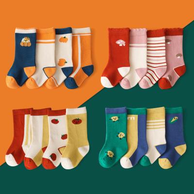 China Wholesale XUFANG Korea 2021 autumn and winter new breathable combed cotton boys thongs medium tube children's warm socks for sale