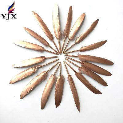 China Hot Sale Gold Painted Cinnamon Goose Feather Dress New Design DIY for sale