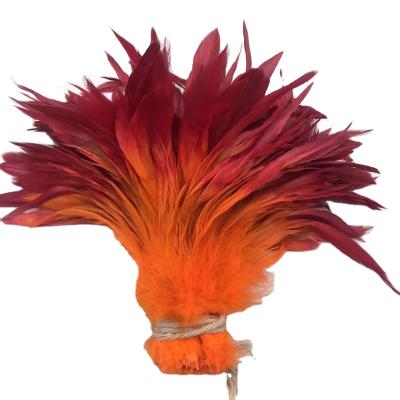 China Top Quality Costumes Wholesales Rooster Schlappen Feather Stringed 8-10 Inch Dyed Chicken Feathers for sale