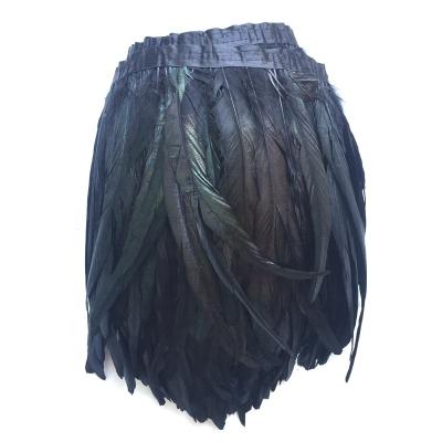 China Wholesale Good Quality Chicken Feather Trim 25-30cm Rooster Tail Feather Trim Fringe for sale