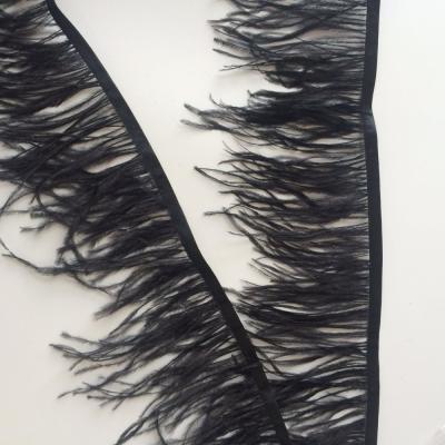 China Black Ostrich Feather Wholesale 10-15cm Ostrich Feather Trim For Sale Cheap for sale