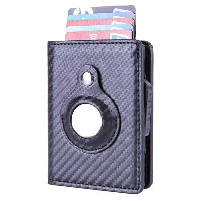 China NEW 2023 RFID Side Push Button Blocking PU Leather Bifold Wallet For Men Minimalist Aluminum Credit Card Holder 5 Colors for sale