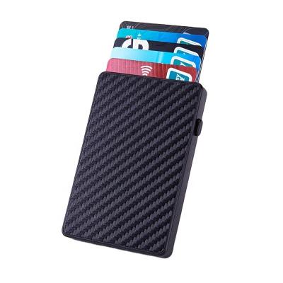 China RFID Blocking Protect New Men's RFID Side Push Button Blocking Minimalist Aluminum Card Case Mini Card Wallet Credit Card Holder 4 Colors for sale