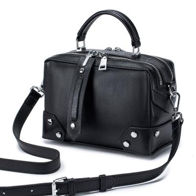 China High Quality Genuine Leather Messenger Bags Double Zipper Mainline Bags Small Tote Bag Soft Leather Handbags For Women for sale