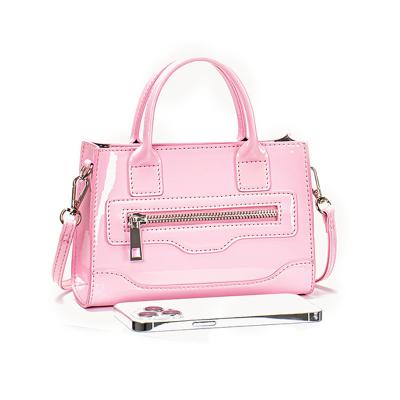 China Cute Lady Bags Handbags Mini Cross Body Bag Small Tote Bags Lovely Zipper Messenger Candy Pink Color High Quality Factory Price for sale