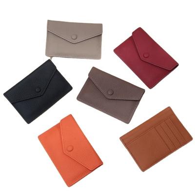 China No Card Money Purse Women Small Wallet 6 Slots Fashion Slim Minimalist Soft Genuine Leather Credit Card Holders for sale