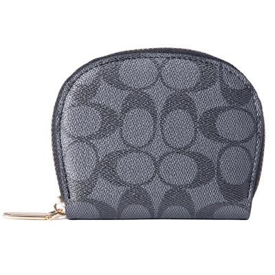 China Wholesale Lightweight Cheap Price Women's Classic PU Credit Card Holder Vintage Printing Zipper Around Small Wallet Coin Cash Purse for sale