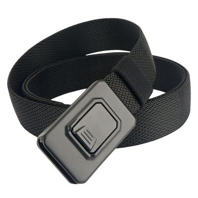 China Wholesale Adjustable 3.4cm Adjustable Men's Strap Golf Casual Belt Quick Release Elastic Buckle Aluminum Alloy Golf Work Belts For Men 125cm Long for sale