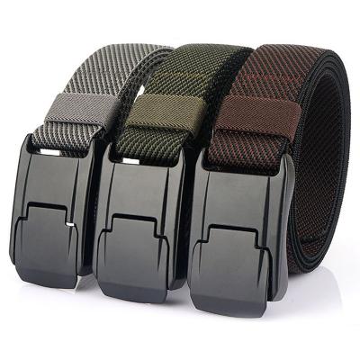 China Wholesale Adjustable Men's Stretch Belt 3.8 cm Wide Fashion Casual Jeans Buckle Elastic Metal Strap Golf Belts for sale