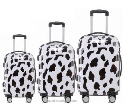 China Travel Cow Pattern Hard Shell PC ABS Travel Trolley LUGGAGE Set for sale