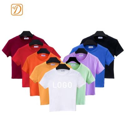 China Custom Crop Women's Anti-Wrinkle Cotton T-Shirts Logo Women for sale