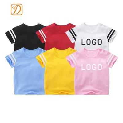 China High Quality Anti Shrink Cotton Children's Short Sleeve Custom Embroidery Printing Children's Short Sleeve for sale