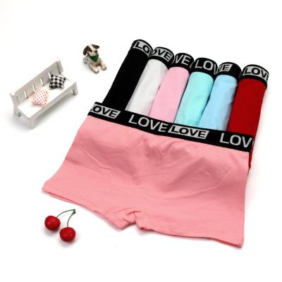 China Factory wholesale antibacterial fashion ladies breathable boxer briefs pure cotton color underwear elastic band women's single panties for sale