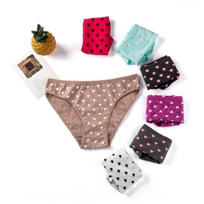 China New Style Cotton Solf Love Antibacterial Panties Love Mid Rise Panties Prining Underwear For Women Brief for sale