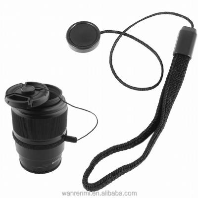 China Black Universal DSLR Lens Cover Cap Holder Keeper Strap String Leash Rope for sale