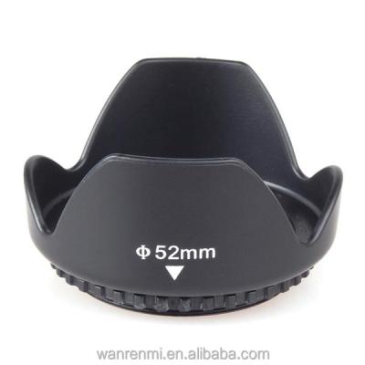 China OEM Factory Price Black Tulip DSLR Camera Accessories 52mm Lens Hood for sale