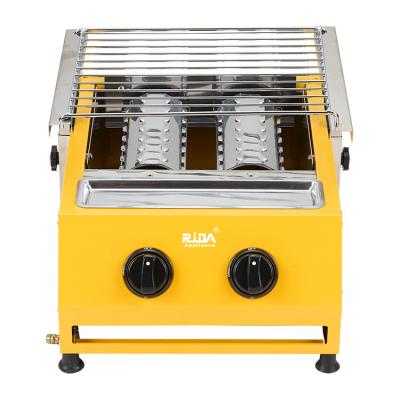 China Good quality hotel household home use yellow color ceramic flst gas barbecue grill infrared stove for sale