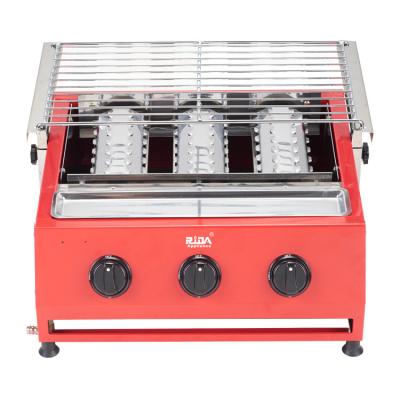 China Hotel household black pulse electronic ignition table top gas barbecue grill indoor stove for sale