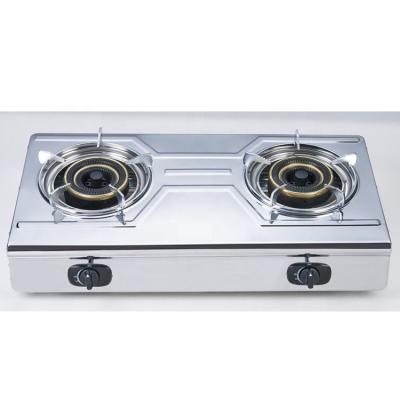 China New Model Heavy Duty Stainless Steel Table Top Gas Stove Portable Cooker Eco-friendly High Pressure Double Burner for sale