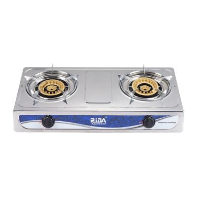 China New Best Hotel Model Commercial Portable 2 Burner Stainless Steel Table Top Gas Stove Burner for sale