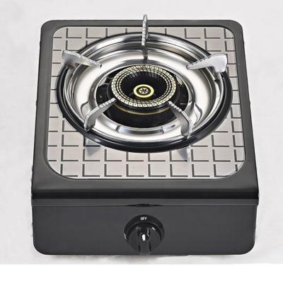 China Hotel Household Safety Lattice S/S Stainless Steel Table Top Colorful Single Burner Gas Stove for sale