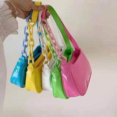 China Fashion New Summer Candy Color Neon Purse Women For Bag Armpits Handbags Fashion PU Leather Ladies Handbags for sale