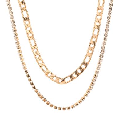 China Luxury Manufacturers Lead 2020 New Simple Fashionable Multilayer Necklace Clavicle Chain Diamond Necklaces For Women for sale