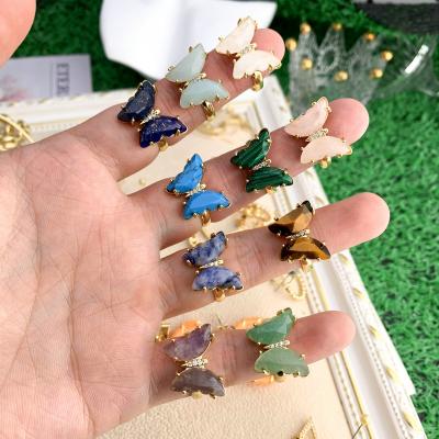 China BOHEMIA Series Butterfly Animal Jewelry Animal Butterfly BOHEMIA Series Electroplating Crystal Stone Opening Resizable Women's Finger Ring For Party Wear for sale