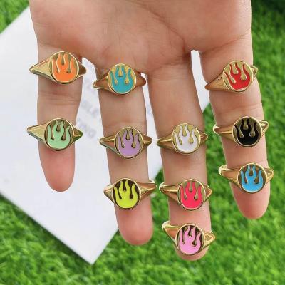 China FASHIONABLE hot sale simple design gold brass colored enamel plated jewelry rings design for women for sale