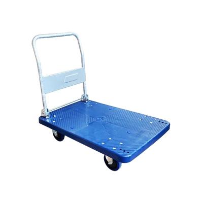 China Heavy Duty Warehouse Push Cart Storage Customized Warehouse Hand Platform Truck 4 Wheel Mobile Cart for sale