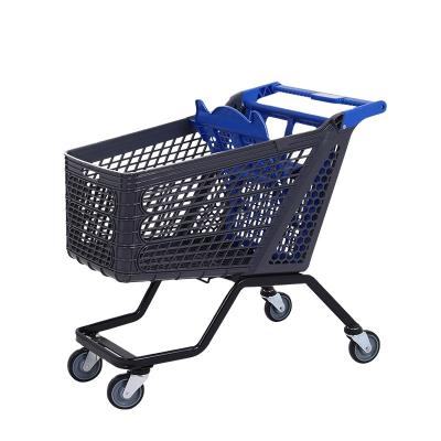 China Unfolding Plastic Supermarket Store Shopping Trolleys Folding Wire Trolleys for sale