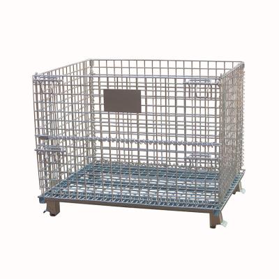 China Low Price High Capacity Warehouse Cage Easy Folding Heavy Metal Steel Storage Containers for sale