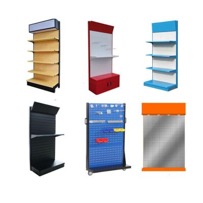 China Double Sided Metal Peg Board Hardware Display Factory Supermarket Shelving Stands for sale