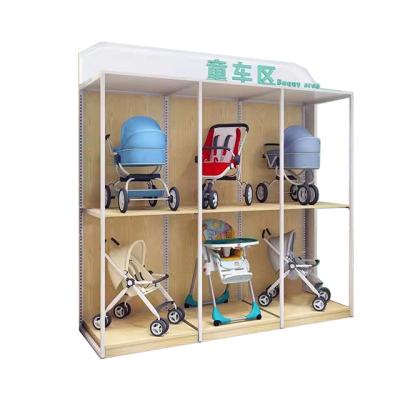 China Double Sided Supermarket Shelves Steel Wood Shelves Retail Display Gondola Shelving/Rack For Store for sale