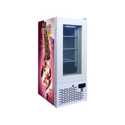 China New Single-temperature Glass Door 21L Mini Refrigerator Small Ice Cream Freezer with CE for sale