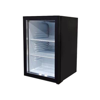 China New Single-Temperature 68L Table Top Mini Display Cooler Commercial Fridge With Flat Door Frame for sale