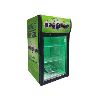 China Single-temperature Meisda SC52B 52L colored LED countertop display mini fridge with lamp box for sale