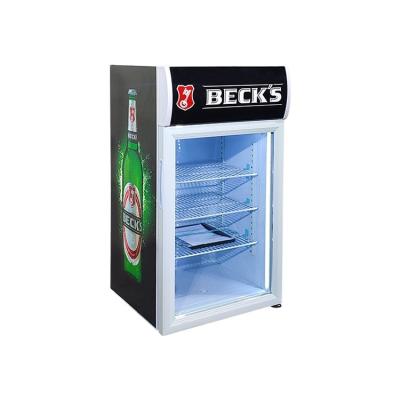 China White Custom Meisda SC68B 68L Single-temperature Custom Sticker Countertop Beverage Display Fridge for sale