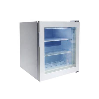 China Single-temperature Meisda SD55 55L Countertop Glass Door Mini Ice Cream Display Freezer With Self-Closing Door for sale