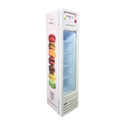 China Single-temp Meisda 105L Slim Upright Glass Door Display Ice Cream Freezer With LED Light for sale