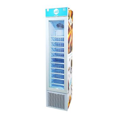 China Single-temperature Meisda 105L Compressor Ice Cream Upright Cooling Glass Door Display Freezer for sale