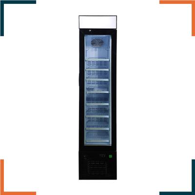 China Single-temperature Meisda 105L LED Light Display Vertical Refrigerators Upright Slim Ice Cream Freezer With CE ETL for sale